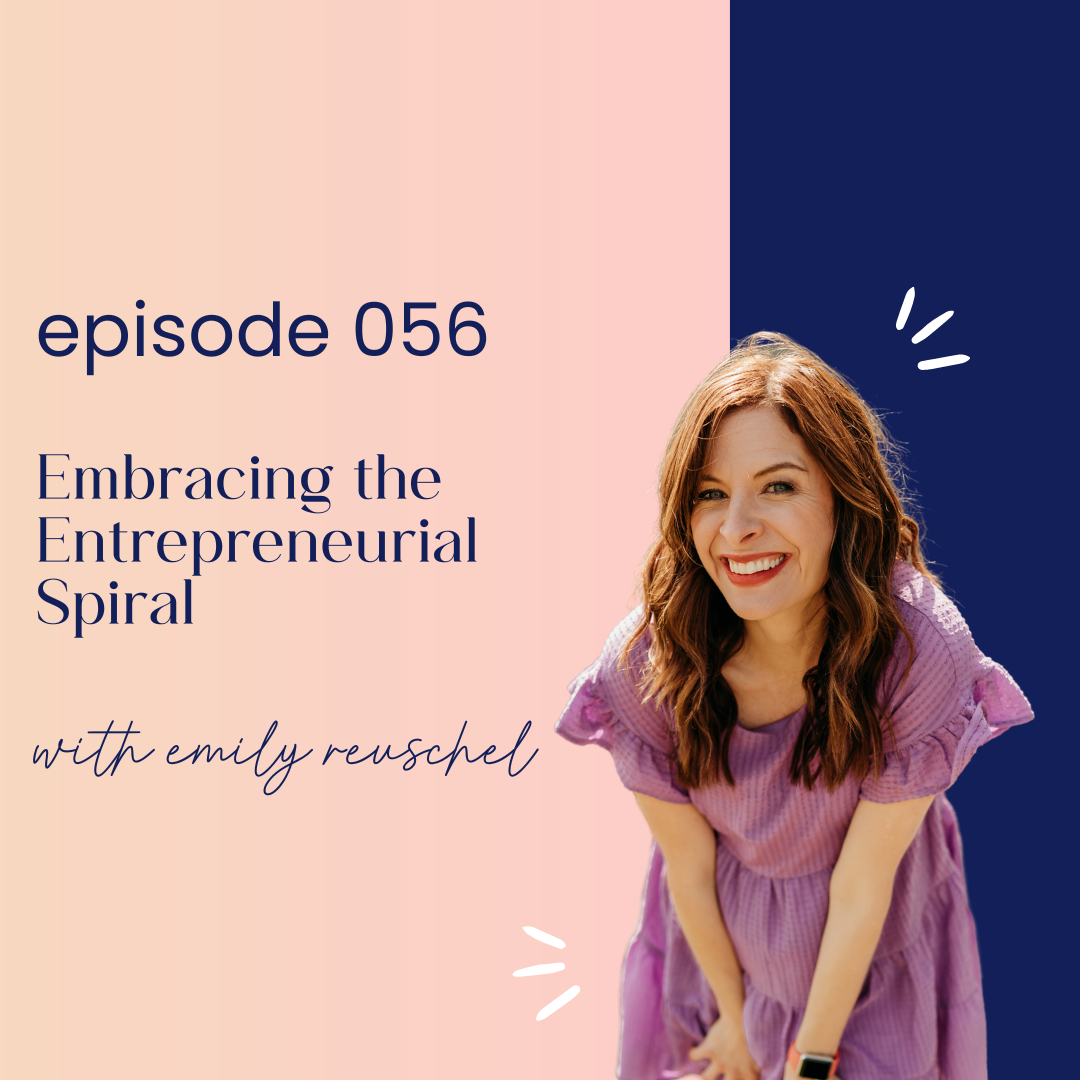 thumbnail graphic for episode 056 embracing the entrepreneurial spiral